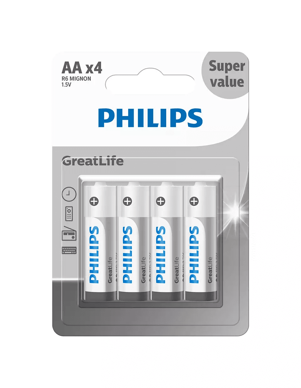 باتری قلمی فیلیپس GreatLife R6G4B/40 - بسته چهار عددی